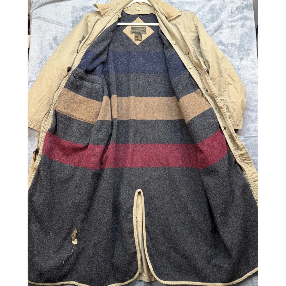 Vintage‎ Eddie Bauer Khaki Field Coat Blanket Lined Safari Utility Womens Large